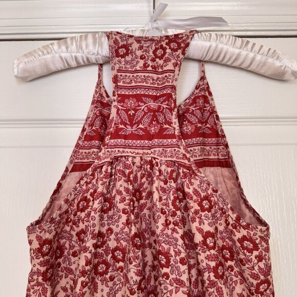 Faherty Adella Floral Jumpsuit Size XS Red Pink Pockets Resortwear - Picture 13 of 15